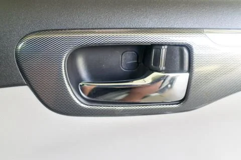 Door handle inside a car Foto stock