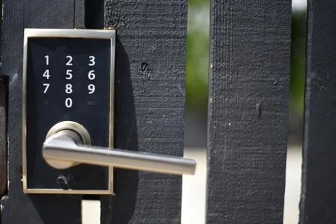 Door handle with keypad Stock Photos