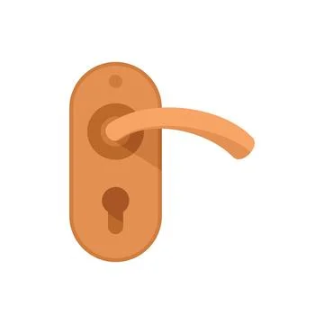 Door handle latch icon flat vector. Lock knob Stock Illustration