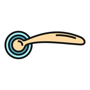 Door handle lever architecture flat color icon Illustration