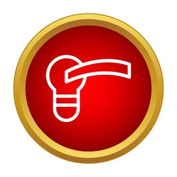 Door handle lever icon in red circle Stock Illustration