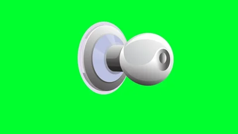 Door Handle lock in green screen animation. Stock Footage 201641595
