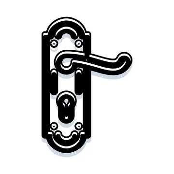 Door handle lock keyhole hardware for entrance security access Illustration