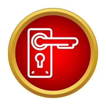 Door handle lock keyhole icon security safety Illustration
