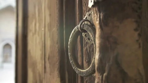 The door handle of the old mosque Stock Footage 236739932