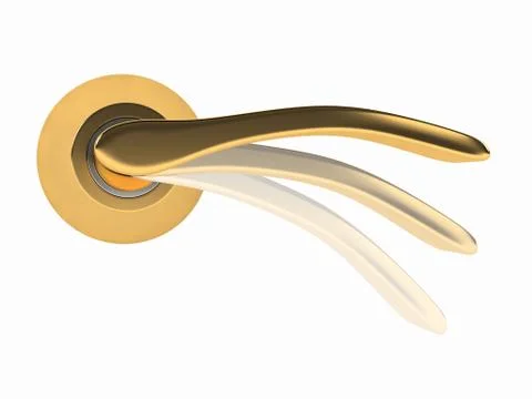 Door handle over white background Illustrazione stock