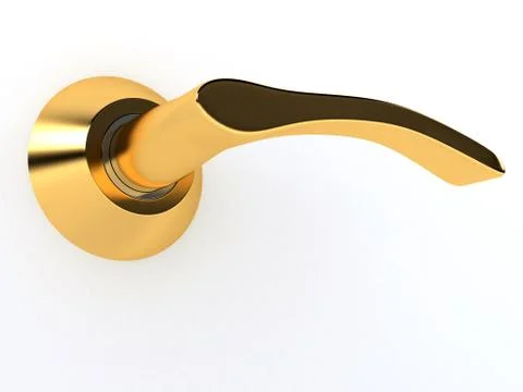 Door handle over white background Ilustração Stock