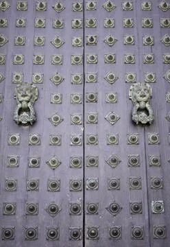 Door with handle Stock Photos