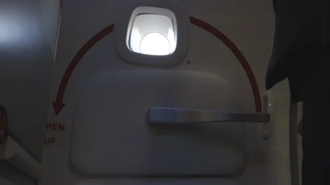 Door Handle To Plane Exit Stock Footage 117054510
