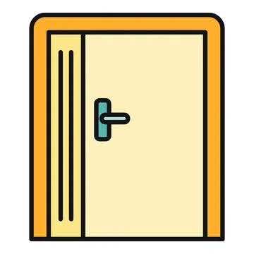 Door with handle symbol of entrance exit Stock Illustration