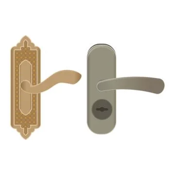 Door handle vector doorknob to lock doors at home and metal door-handle in house Stock-Illustration