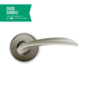 Door Handle Vector. Realistic Classic Element Isolated On White Background Illustration