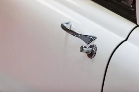 Door handles of old-timer 스톡 사진