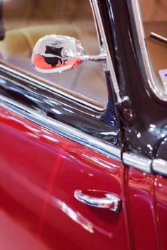 Door handles of old-timer 스톡 사진