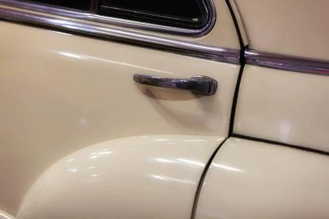 Door handles of old-timer 스톡 사진