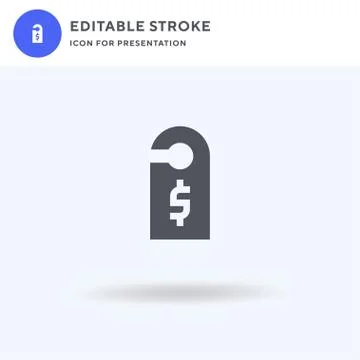 Door Hanger icon vector, filled flat sign, solid pictogram isolated on white Stock Illustration