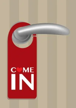 Door Hanger with love message 스톡 일러스트