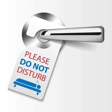 Door hanger tags, do not disturb sign, vector illustration Stock Illustration