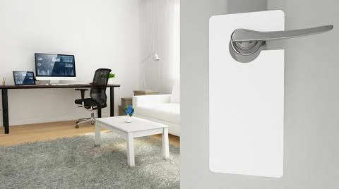Door hanger work from home Stock Illustration