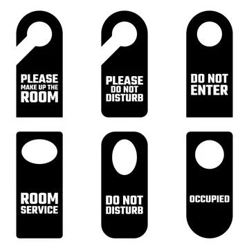 Door Hangers Set with Simple Text. Signs for hotel. Vector Illustration Stock Illustration