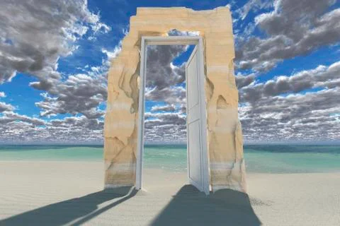 Door to heaven- 3D render Foto stock