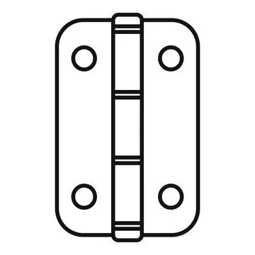 Door hinge connection hardware line art icon Illustrazione stock