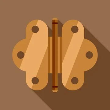 Door hinge flat design icon with long shadow Stock Illustration