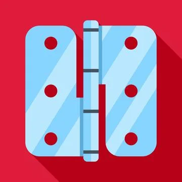 Door hinge hardware construction element flat design Stock Illustration