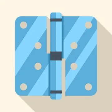 Door hinge hardware icon flat design illustration Stock Illustration