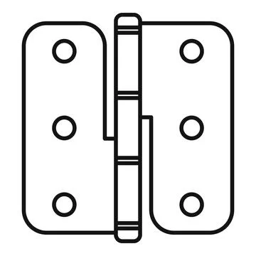 Door hinge hardware mechanism construction line icon Illustrazione stock