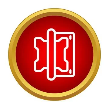 Door hinge icon in a red circle frame イラスト素材
