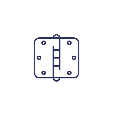 Door hinge line icon, vector Stock Illustration