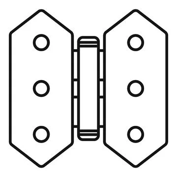 Door hinge outline vector icon illustrating hardware functionality Stock Illustration