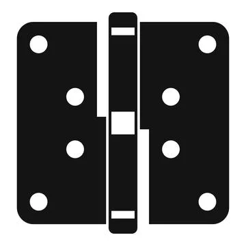 Door hinge security hardware icon black silhouette Stock Illustration