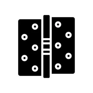 Door hinges glyph icon vector illustration Stock Illustration