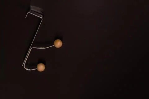 Door hooks on black Stock Photos