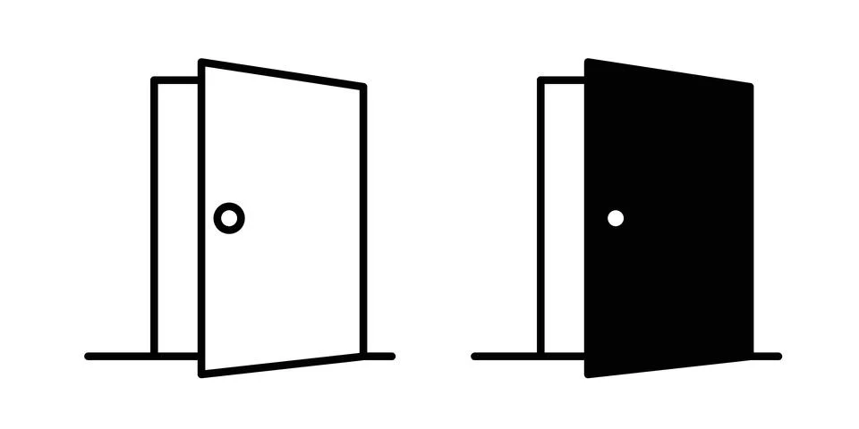 Door icon design. Simple Vector illustrations.. Stock Illustration