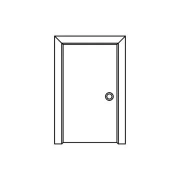 Door icon. Enter or exit symbol. Stock Illustration