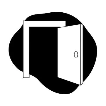 Door icon. Enter or exit symbol. Stock Illustration