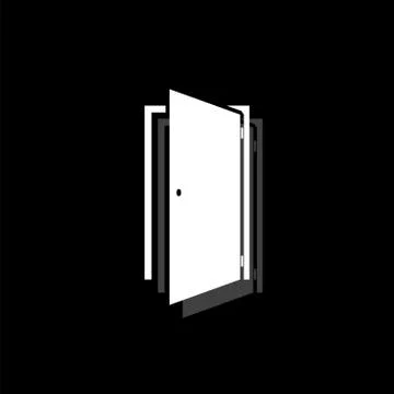 Door icon flat Stock Illustration