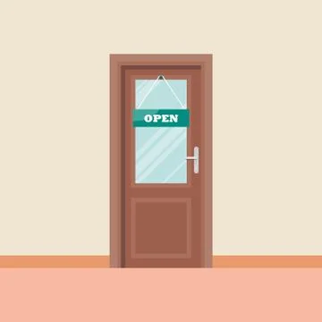 Door icon in flat style Stock Illustration