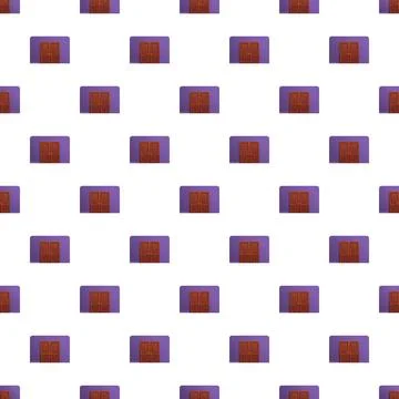 Door icon pattern repeating on white background Stock Illustration