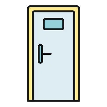 Door icon representing entrance, exit, or access Stock Illustration