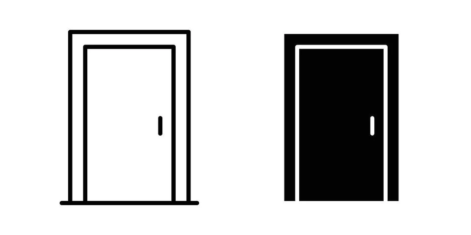 Door icon set, collection of vector icons Stock Illustration
