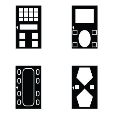 Door icon set Illustrazione stock