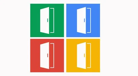 Door icon set Stock Illustration