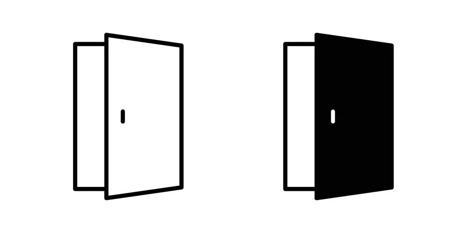 Door icon set. Vector EPS 10 Stock Illustration