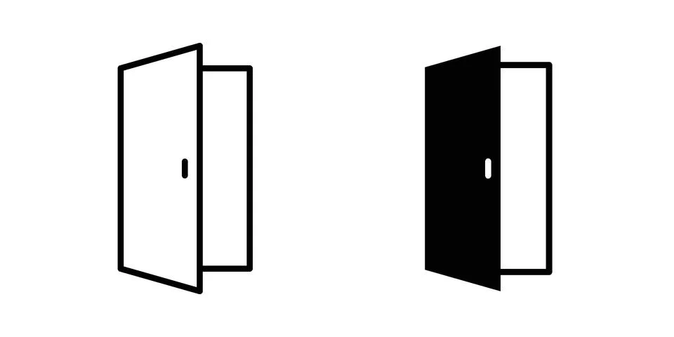 Door icon vector design illustrations Stock Illustration