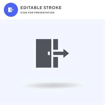 Door icon vector, filled flat sign, solid pictogram isolated on white, logo Stock Illustration