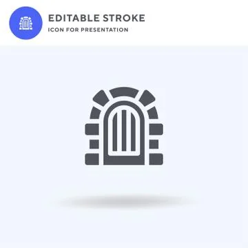 Door icon vector, filled flat sign, solid pictogram isolated on white, logo Stock Illustration